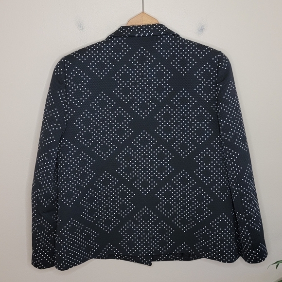 Nina Mclemore | Black & White Geometric Dot Print Blazer Size 4 - Picture 5 of 6